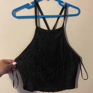 Black crop top size medium brand new with tags